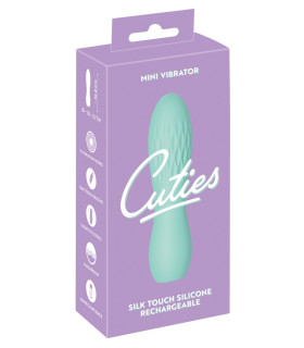 Мини-вибратор Cuties рельефный, мятный, 10.8 х 2.8 см - No Taboo