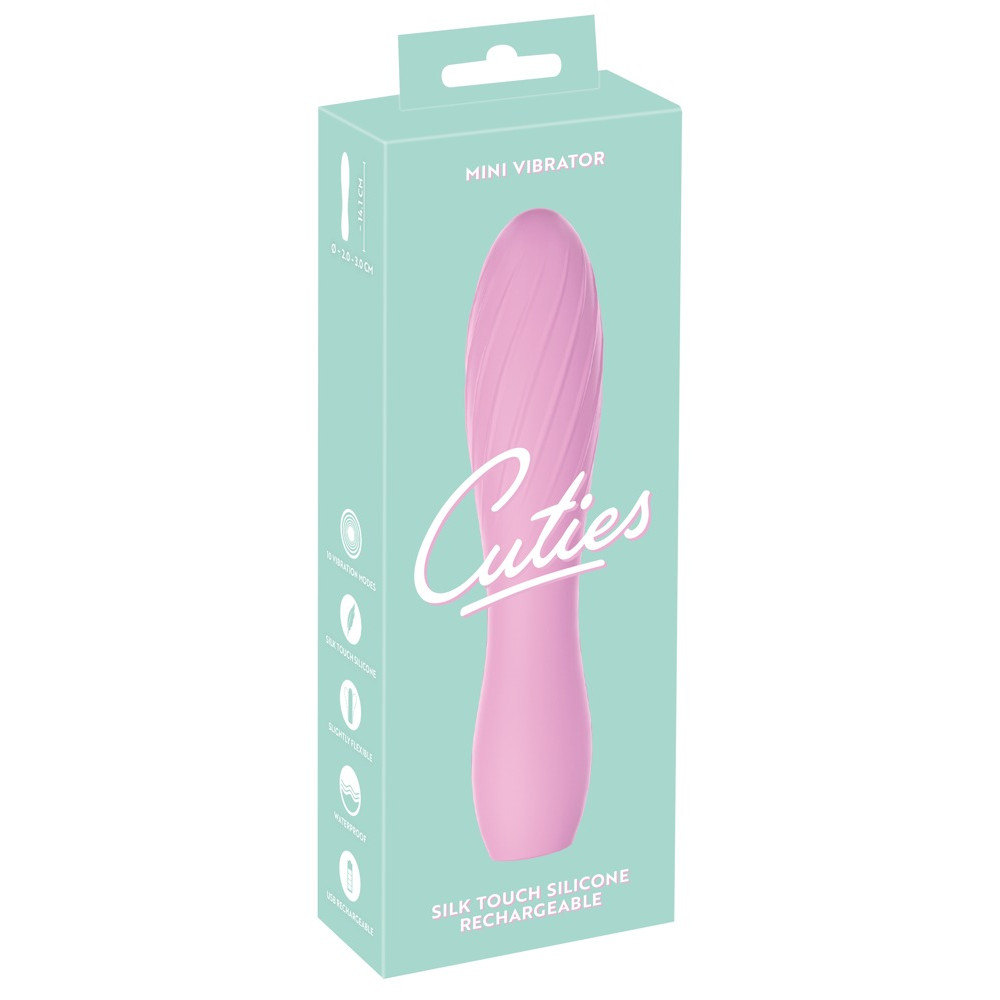 Вибратор Cuties рельефный, розовый, 14,2 × 3,3 см фото №2 — секс игрушки: Украина, NO TABOO