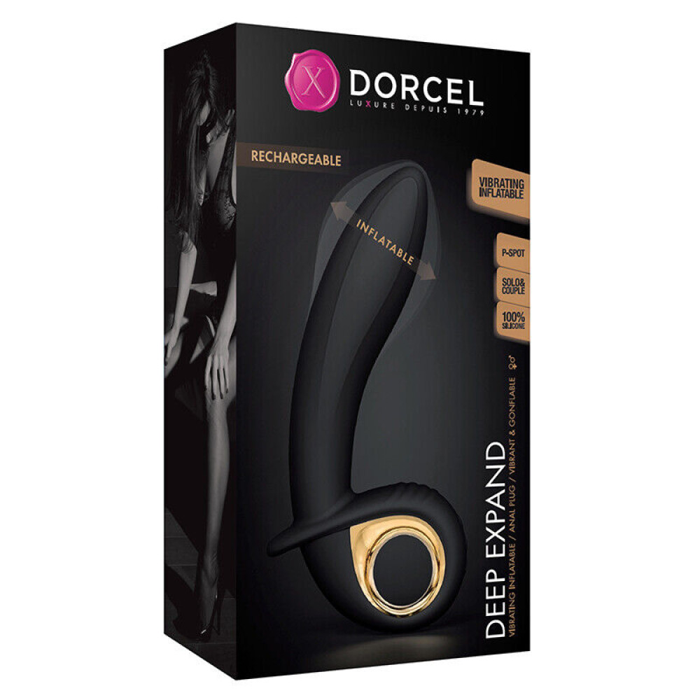 Вибратор для точки G Dorcel, с накачкой, силиконовый, черный, 16.2 х 3.5 см фото №4 — секс игрушки: Украина, NO TABOO