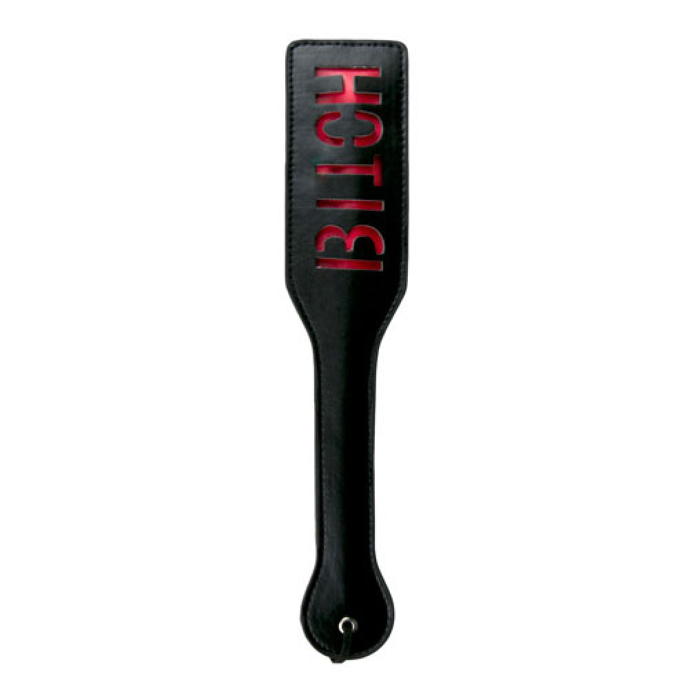 Паддл с надписью Bitch от Easy Toys, черный с красным, 33 см, фото №0 — секс шоп Украина, NO TABOO