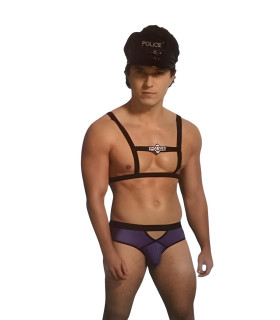 Эротичный костюм полицейского L/XL Sunspice, черно-синий, 3 предмета - No Taboo