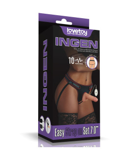 Страпон реалистичный с вибрацией 7 LoveToy Easy Strapon, 18 х 3.6 см - No Taboo