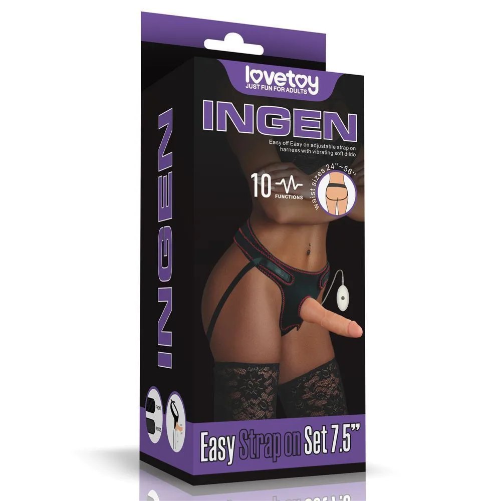 Страпон реалистичный с вибрацией 7.5 LoveToy Easy Strapon, 19 х 5 см фото №2 — секс игрушки: Украина, NO TABOO