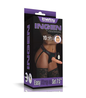 Страпон реалистичный с вибрацией 7.5 LoveToy Easy Strapon, 19 х 5 см - No Taboo