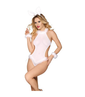 Костюм соблазнительного зайчика L/XL Sunspice, белый, 4 предмета - No Taboo