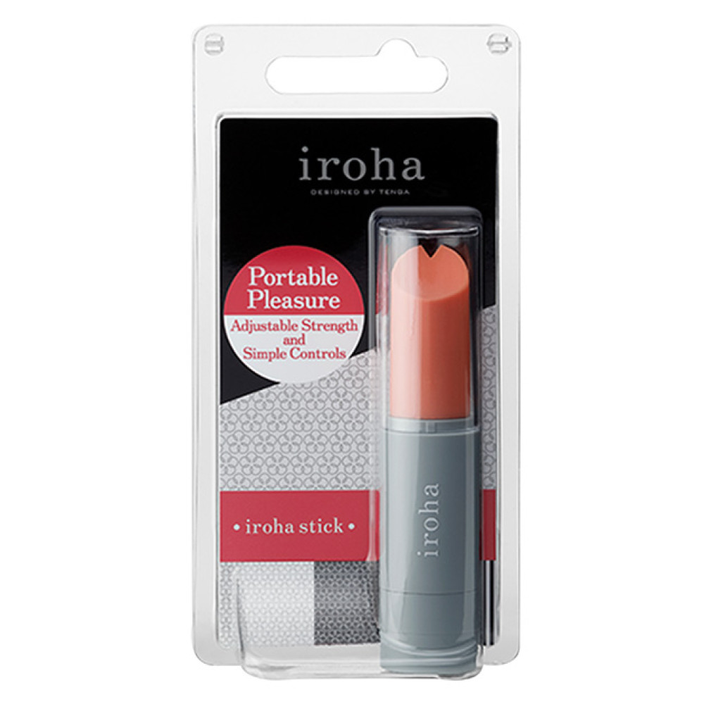 Вибропуля в виде помады Iroha Stick Tenga, медицинский силикон, оранжевая с серым фото №2 — секс игрушки: Украина, NO TABOO