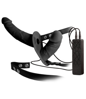 Реалистичный страпон с вибрацией You2Toys, с проводным пультом, черный - No Taboo