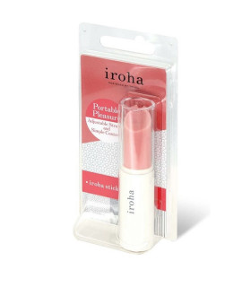 Вибропуля в виде помады Iroha Stick Tenga, медицинский силикон, розовая с белым - No Taboo