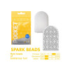 Мини мастурбатор нереалистичный Tenga Pocket Spark Beads, с рельефом, белый, 7.5 х 5.5 см фото №2 — секс игрушки: Украина, NO TABOO