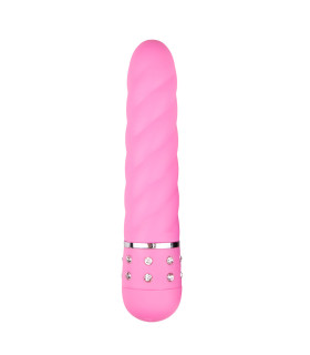 Міні-вібратор зі стразами Easytoys, рожевий, 11.4 х 2.2 см - No Taboo