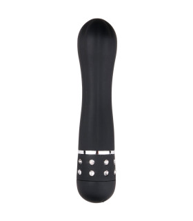 Міні-вібратор зі стразами Easytoys, чорний, 11.4 х 2.2 см - No Taboo