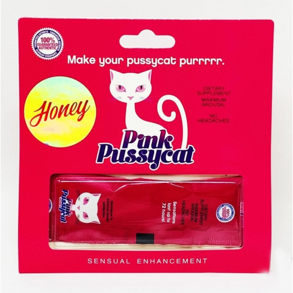 Возбуждающий препарат для женщин Pink Pussycat Honey, со вкусом меда, 1 шт., фото №0 — секс шоп Украина, NO TABOO