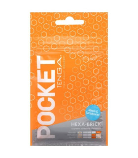 Міні мастурбатор нереалістичний Tenga Pocket Hexa-Brick, з рельєфом, білий, 7.5 х 5.5 см - No Taboo