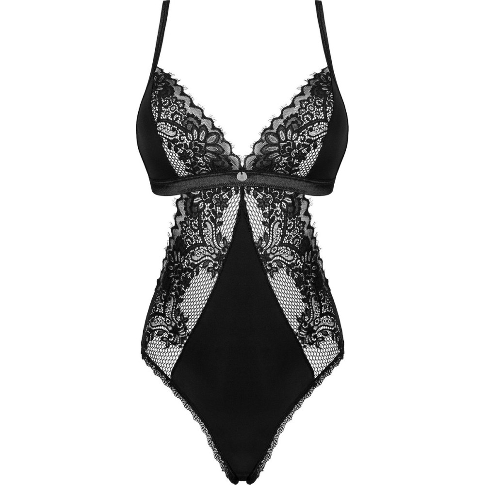 Боді еротичне з мереживом M/L Maderris Obsessive, чорне, фото №3 — секс шоп Україна, NO TABOO