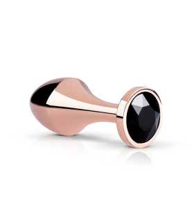 Анальная пробка с кристаллом Nouveau Rosy Gold, металлическая, розовое золото, 9.5 х 3.4 см - No Taboo