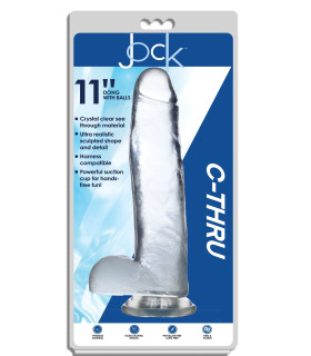 Фаллоимитатор реалистичный Jock Curve Toys, на присоске, прозрачный, 30 х 6.8 см - No Taboo