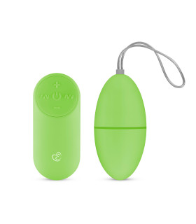 Виброяйцо с дистанционным пультом Easytoys, салатовое, 7 х 3.5 см - No Taboo