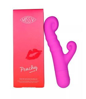 Вібратор-кролик Peachy Miss V, силіконовий, фіолетовий, 18.9 х 3.8 см - No Taboo
