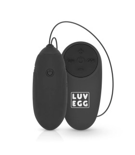 Виброяйцо с дистанционным пультом Luv Egg, силиконовое, черное, 6.5 х 3.5 см - No Taboo