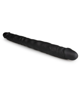 Двухсторонний реалистичный фаллоимитатор Easytoys, силиконовый, черный, 40 х 3.8 см - No Taboo