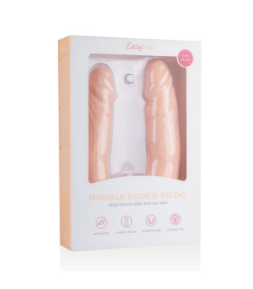 Двухсторонний реалистичный фаллоимитатор Easytoys, силиконовый, бежевый, 40 х 3.8 см - No Taboo
