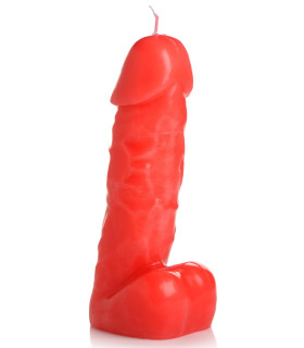 Низкотемпературная свеча в форме пениса Master Series Spicy Pecker, красная - No Taboo