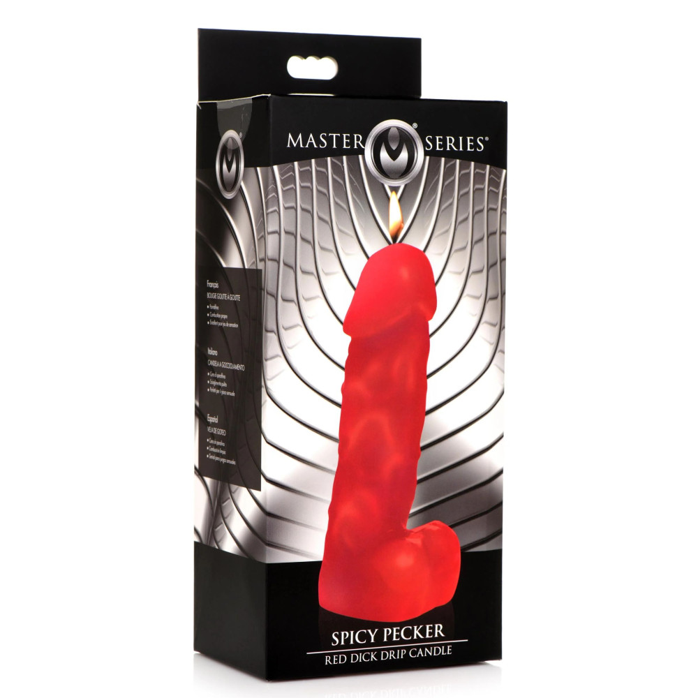 Низкотемпературная свеча в форме пениса Master Series Spicy Pecker, красная, фото №2 — секс шоп Украина, NO TABOO