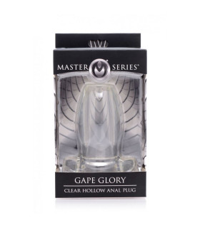 Анальная пробка с тоннелем Gape Glory Master Series, прозрачная, 9.9 х 4.8 см - No Taboo