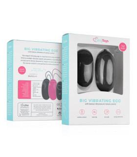 Виброяйцо XL Easytoys, с дистанционным пультом, силиконовое, черное, 8 х 3.8 см - No Taboo