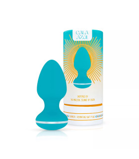 Анальная пробка с вибрацией Cala Azul Blanca, силиконовая, голубая, 8.3 х 4 см - No Taboo