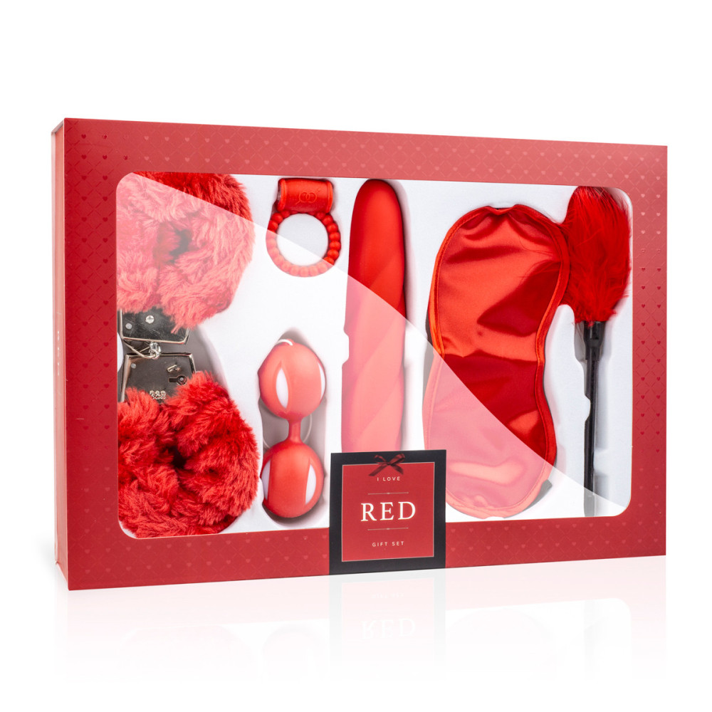 Набор секс-игрушек и БДСМ-аксессуаров LoveBoxxx I Love Red, 6 предметов, красный фото №2 — секс игрушки: Украина, NO TABOO