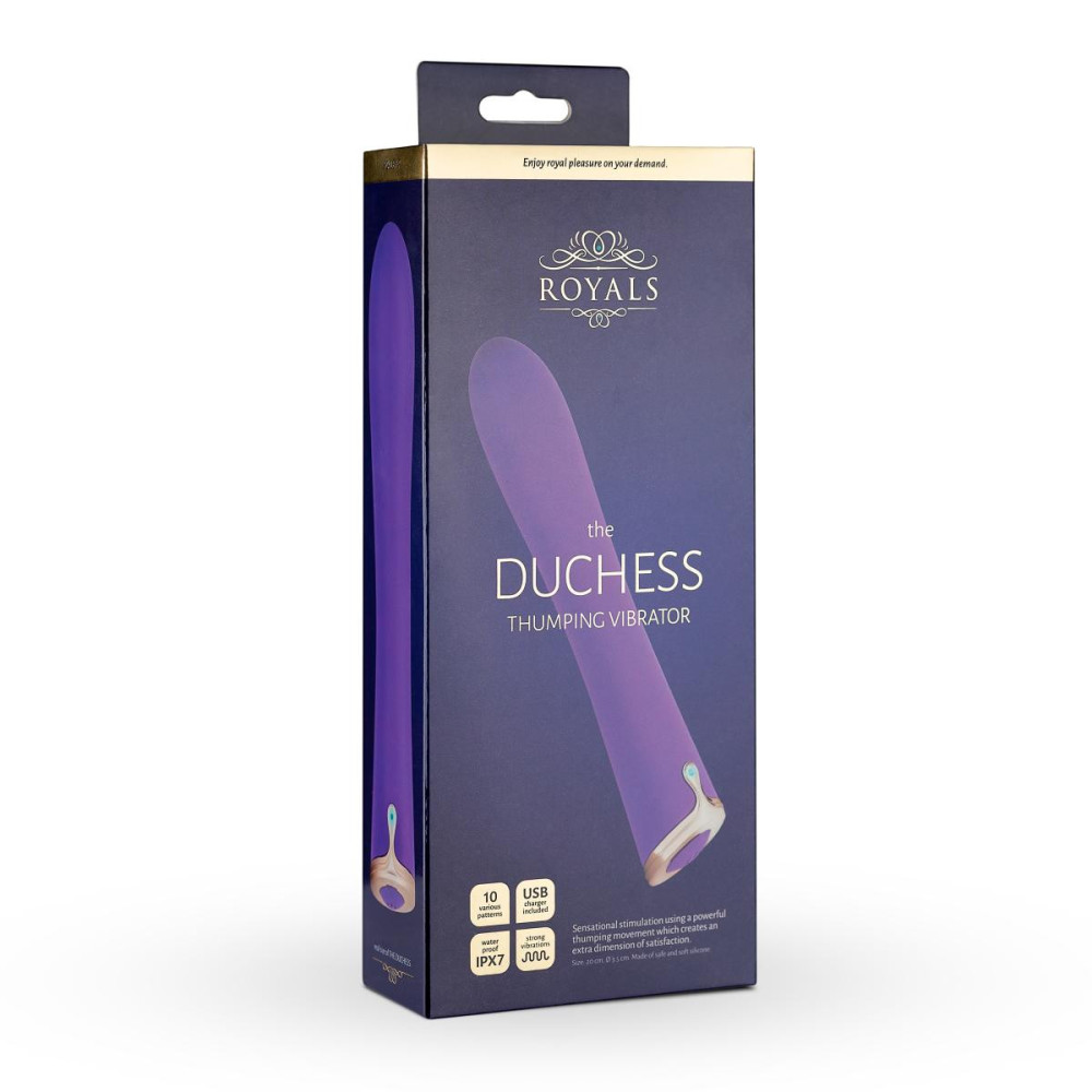 Вібратор для точки G Dutchess Royals, силіконовий, фіолетовий, 20 х 3.5 см фото №2 — секс іграшки: Україна, NO TABOO