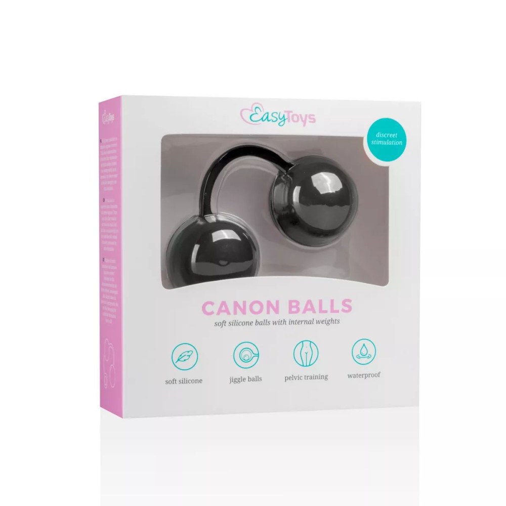 Вагинальные шарики со смещенным центром тяжести Easytoys, силиконовые, черные, 40 г фото №2 — секс игрушки: Украина, NO TABOO