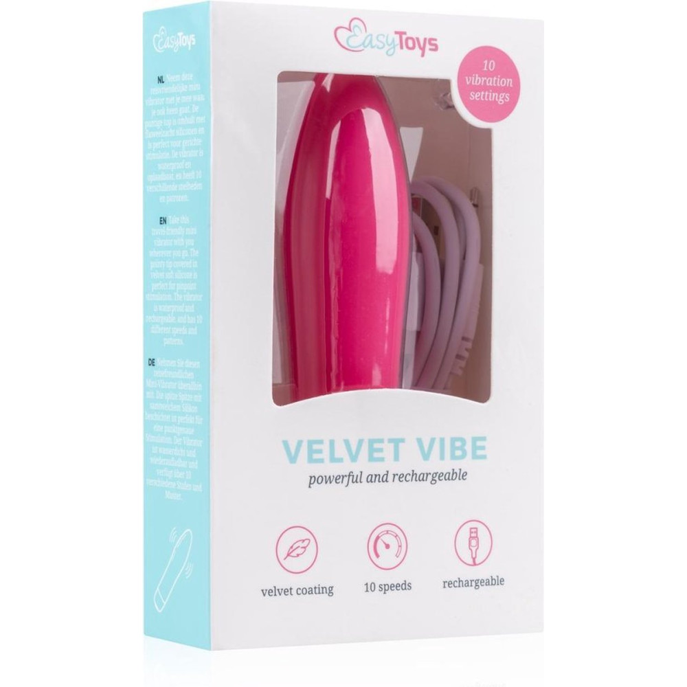 Мини вибратор Velvet Vibe от Easytoys, розовый, 11 х 2.5 см фото №2 — секс игрушки: Украина, NO TABOO