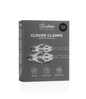 Зажимы для сосков Easytoys, металлические, серебряные, 49 см - No Taboo