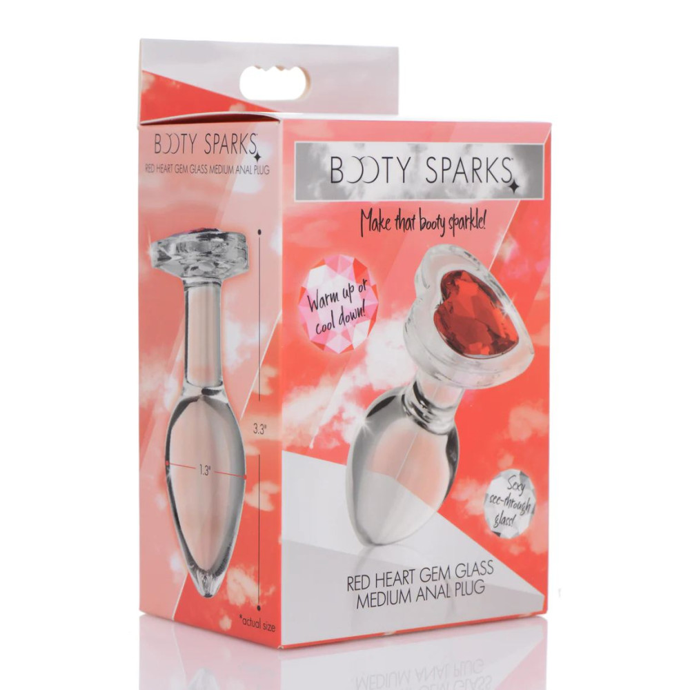 Анальная пробка с кристаллом Booty Sparks, стеклянная, прозрачная, 8.3 х 3.3 см фото №2 — секс игрушки: Украина, NO TABOO
