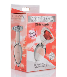 Анальная пробка с кристаллом Booty Sparks, стеклянная, прозрачная, 8.3 х 3.3 см - No Taboo