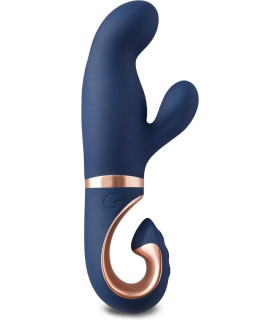 Вібратор-кролик із вигнутою ручкою Gentley G-Vibe, силіконовий, синій, 20 х 4.2 см - No Taboo