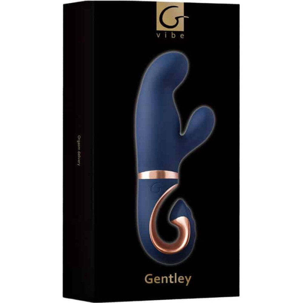 Вибратор-кролик с изогнутой ручкой Gentley G-Vibe, силиконовый, синий, 20 х 4.2 см фото №2 — секс игрушки: Украина, NO TABOO