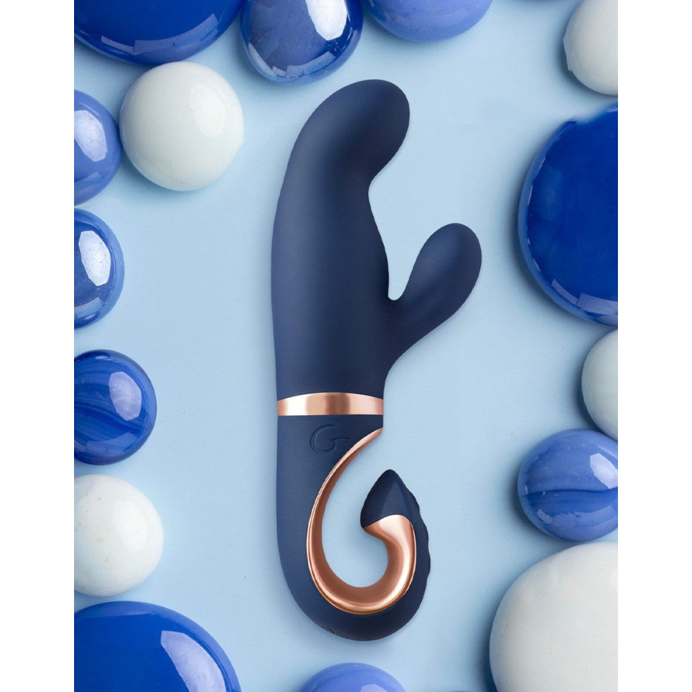 Вибратор-кролик с изогнутой ручкой Gentley G-Vibe, силиконовый, синий, 20 х 4.2 см фото №4 — секс игрушки: Украина, NO TABOO