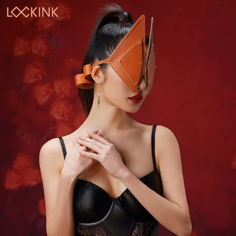 Маска лисы Lockink, натуральная кожа, коричневая, One Size, фото №3 — секс шоп Украина, NO TABOO
