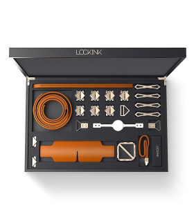 Набор для БДСМ Lockink, натуральная кожа и металл, коричневый, 7 предметов - No Taboo