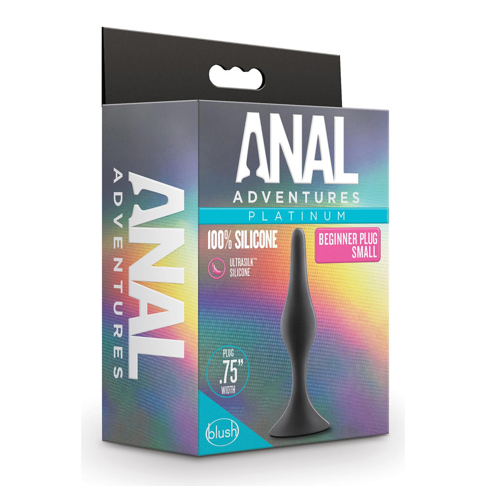 Анальная пробка вытянутая Anal Adventures Blush, силиконовая, черная, 8.2 х 1.9 см фото №2 — секс игрушки: Украина, NO TABOO