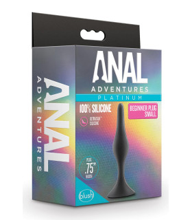 Анальная пробка вытянутая Anal Adventures Blush, силиконовая, черная, 8.2 х 1.9 см - No Taboo