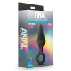 Анальная пробка с кольцом-стоппером L Anal Adventures Blush, силиконовая, черная, 13.3 х 3.8 см фото №2 — секс игрушки: Украина, NO TABOO