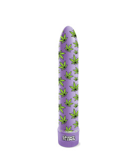 Вибратор с принтом Stoner Vibes Global Novelties, фиолетовый, 20.3 х 3.8 см - No Taboo