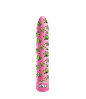 Вибратор с принтом Stoner Vibes Global Novelties, розовый, 20.3 х 3.8 см - No Taboo