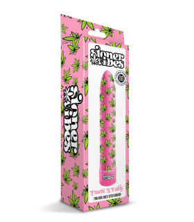 Вибратор с принтом Stoner Vibes Global Novelties, розовый, 20.3 х 3.8 см - No Taboo
