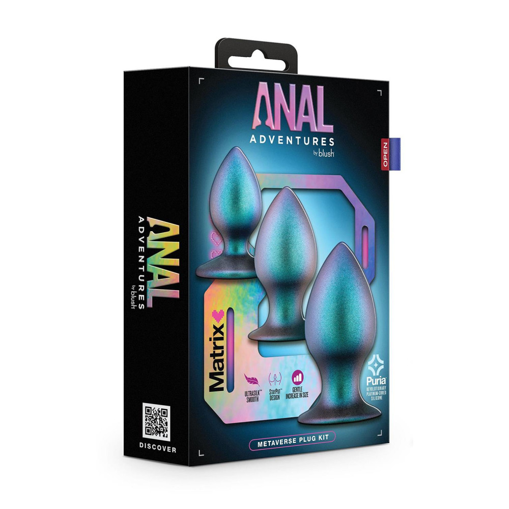 Набор анальных пробок Anal Adventure Blush, силиконовые, фиолетовые, 3 шт. фото №2 — секс игрушки: Украина, NO TABOO