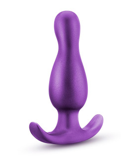 Анальная пробка изогнутая Anal Adventures Blush, силиконовая, фиолетовая, 8.9 х 2.5 см - No Taboo